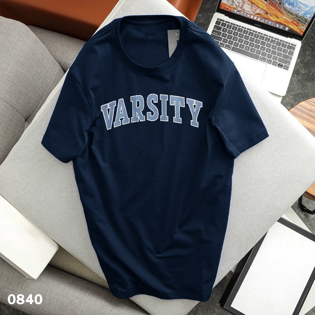 Varsity T-Shirt Navy Blue - Slim Fit
