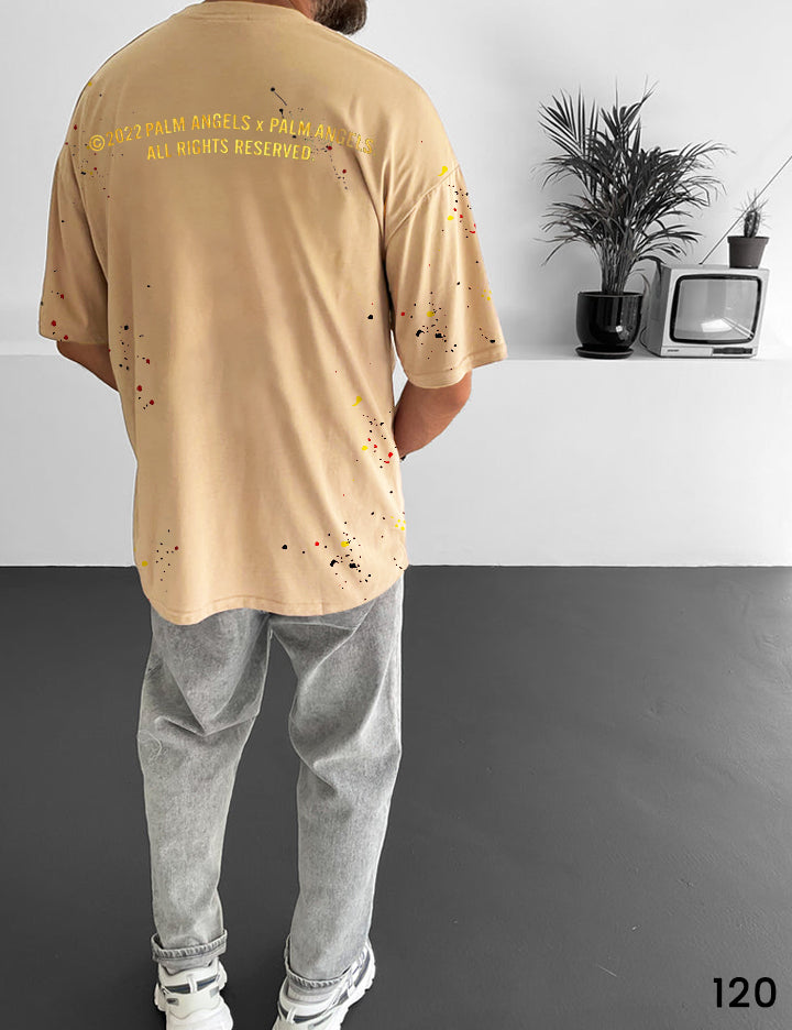 Palm Paint Splash T-Shirt - Oversize
