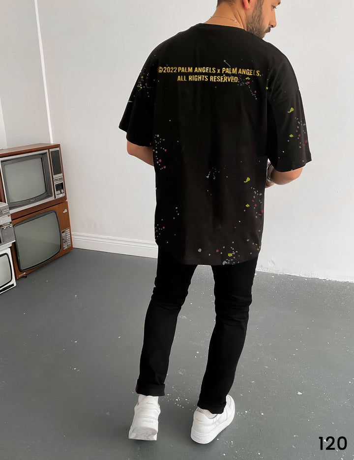 Palm Paint Splash T-Shirt - Oversize