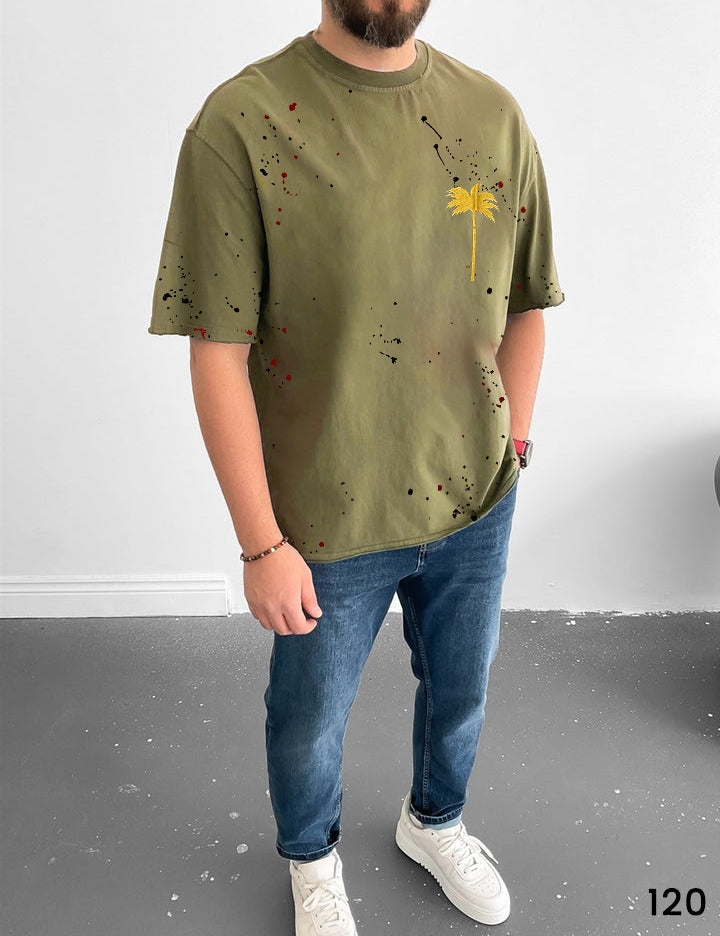 Palm Paint Splash T-Shirt - Oversize