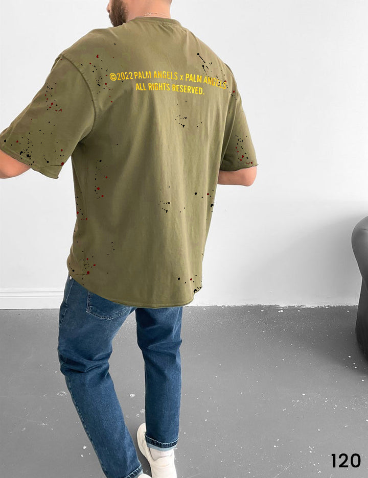 Palm Paint Splash T-Shirt - Oversize