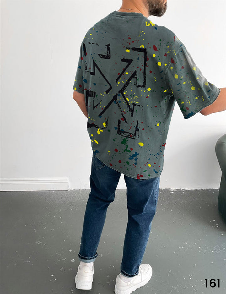Off-W Paint Splatter T-Shirt - Oversize