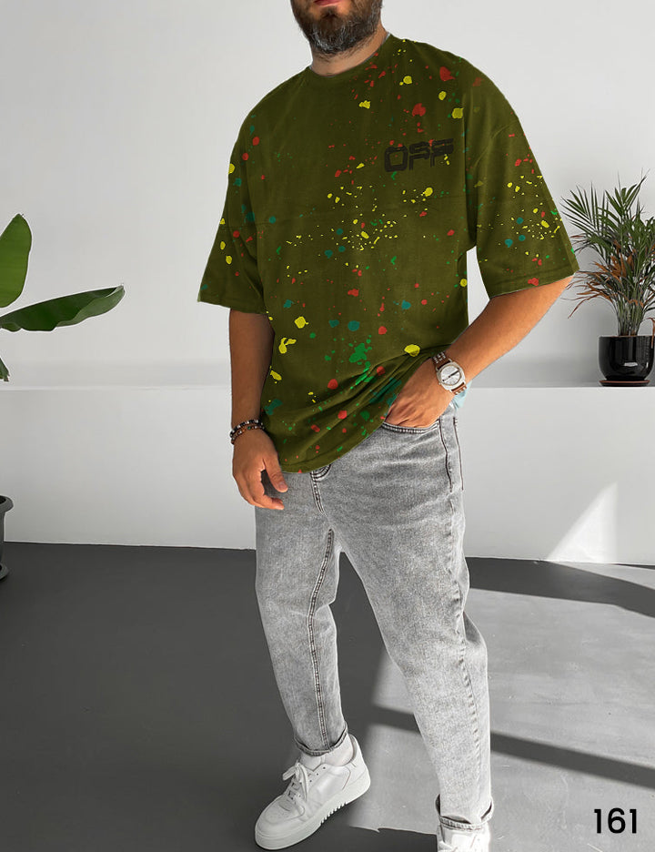 Off-W Paint Splatter T-Shirt - Oversize