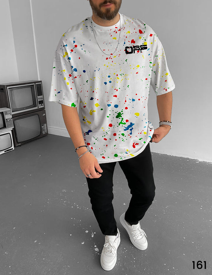Off-W Paint Splatter T-Shirt - Oversize