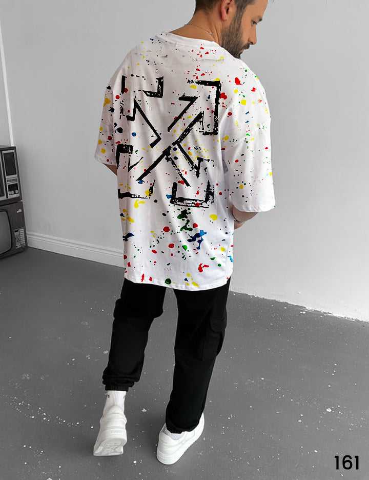 Off-W Paint Splatter T-Shirt - Oversize