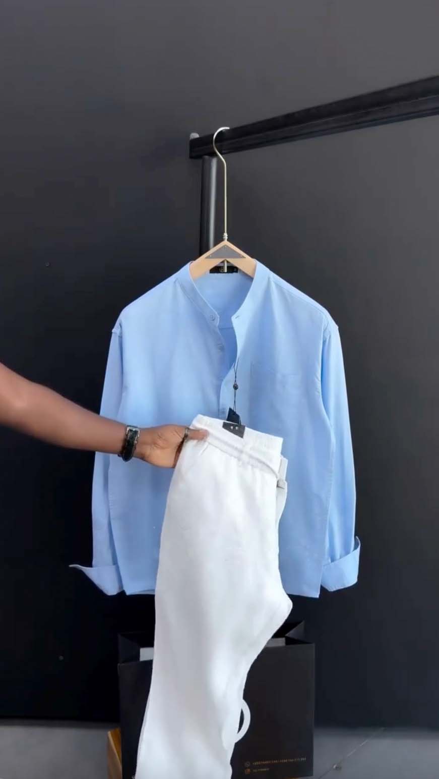 Linen Ban Collar Co-ord Set - Pre Order
