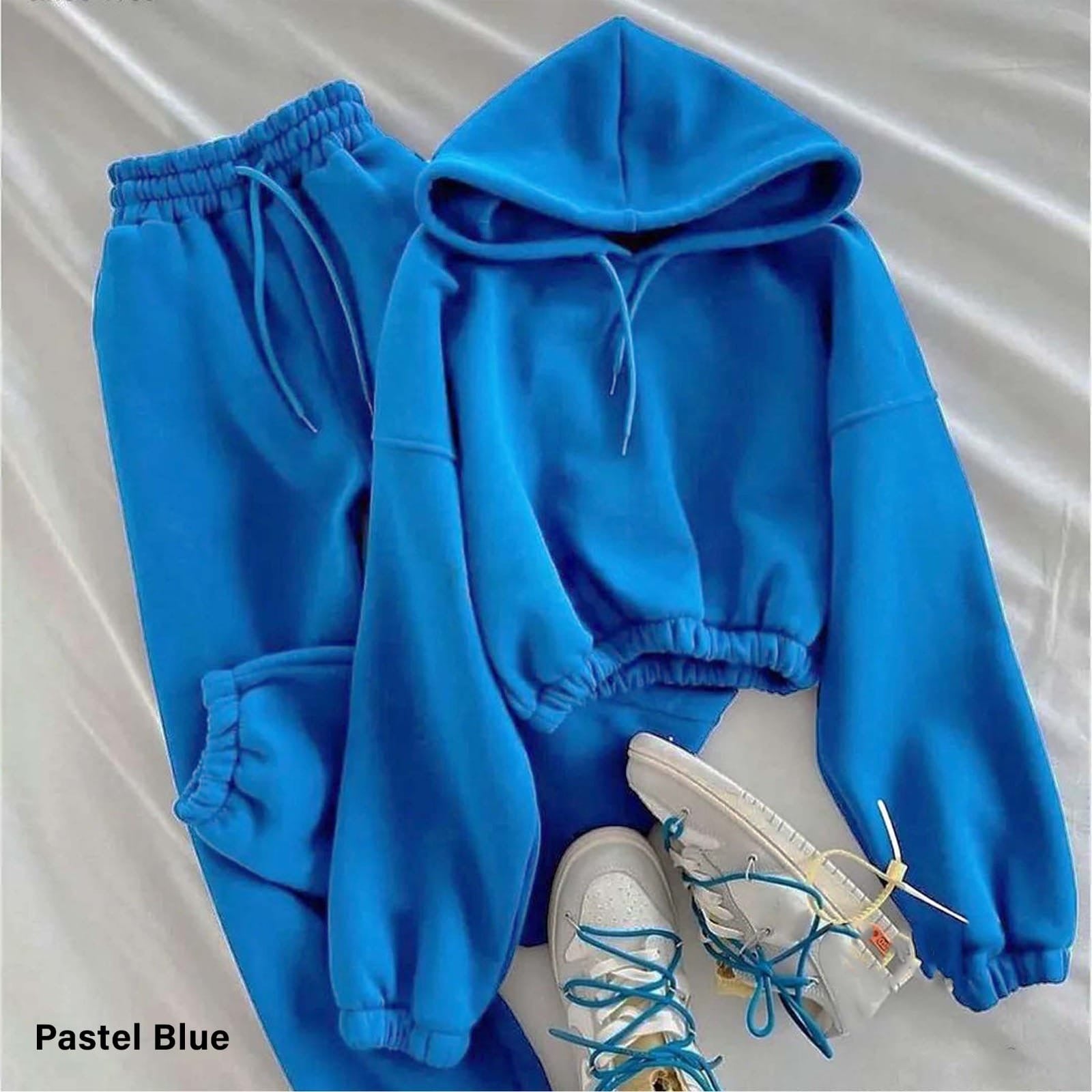 Women Cropped Hoodie Set - Winter Sale