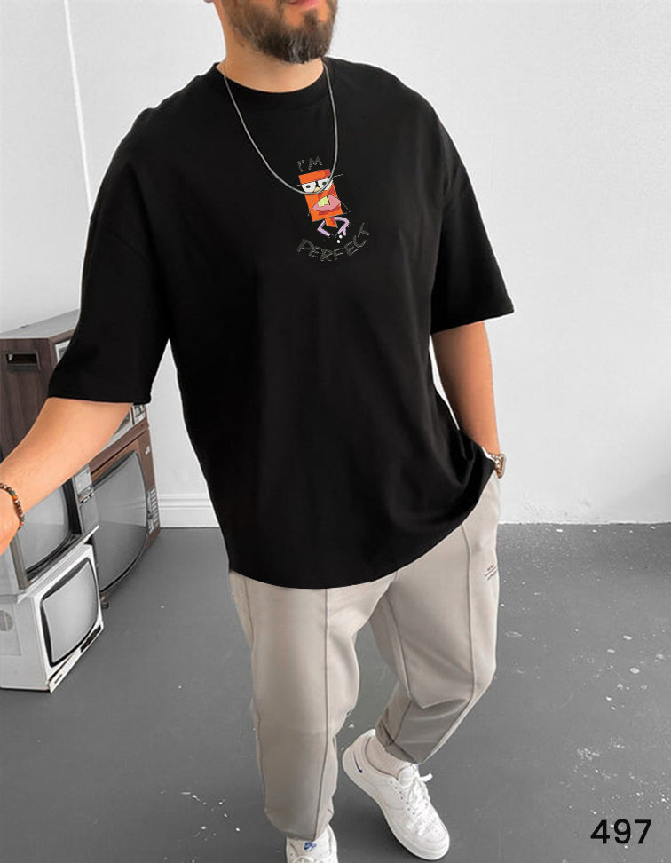 Mr Perfect Tee Black  - Oversize