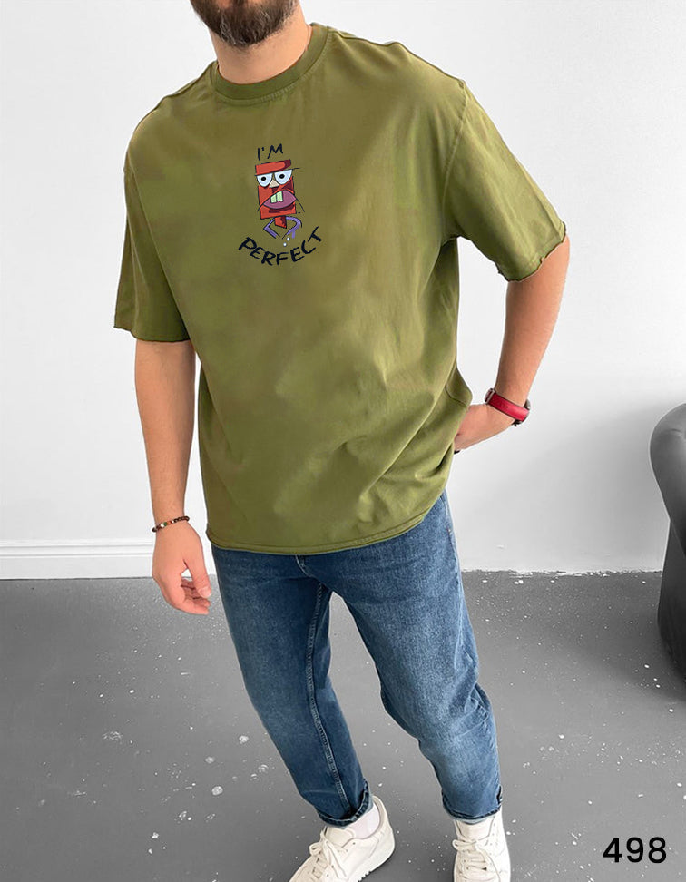 Mr Perfect Tee Olive  - Oversize