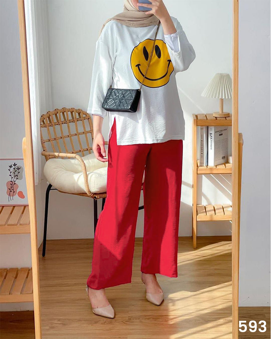 Women Smiley Tee & Plazo Set - Buy 2 Get 1 Free