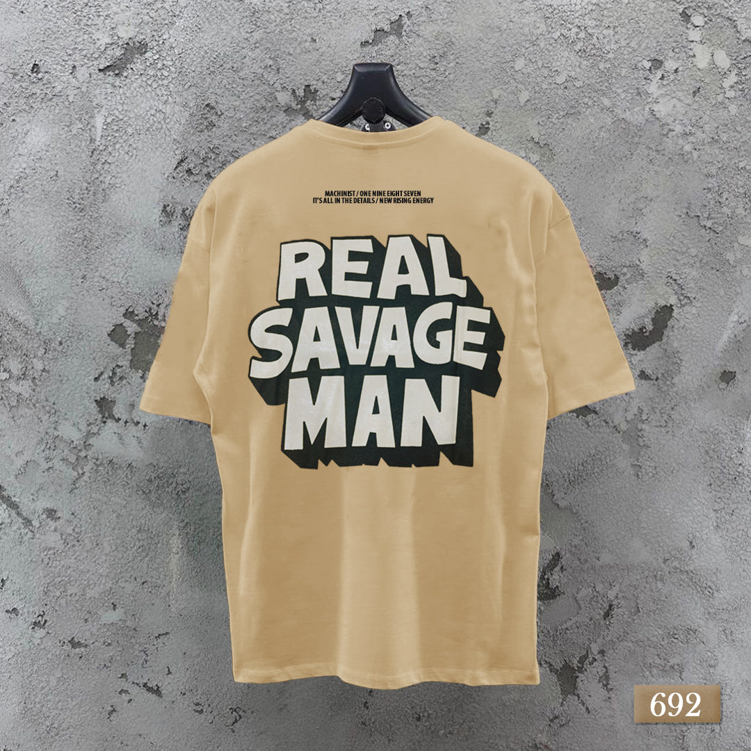 Savage Man T-Shirt Beige - Oversize