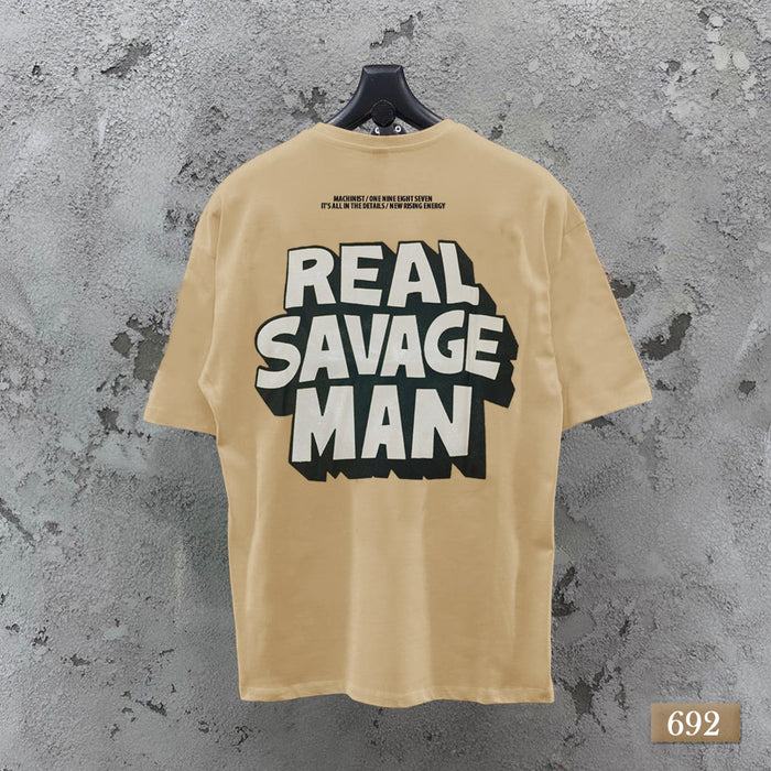 Savage Man T-Shirt Beige - Oversize