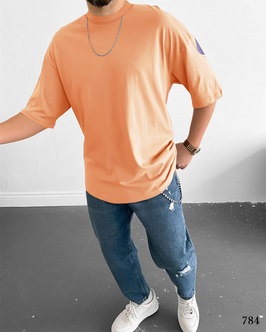 Selected Extended Print T-Shirt Orange - Oversize
