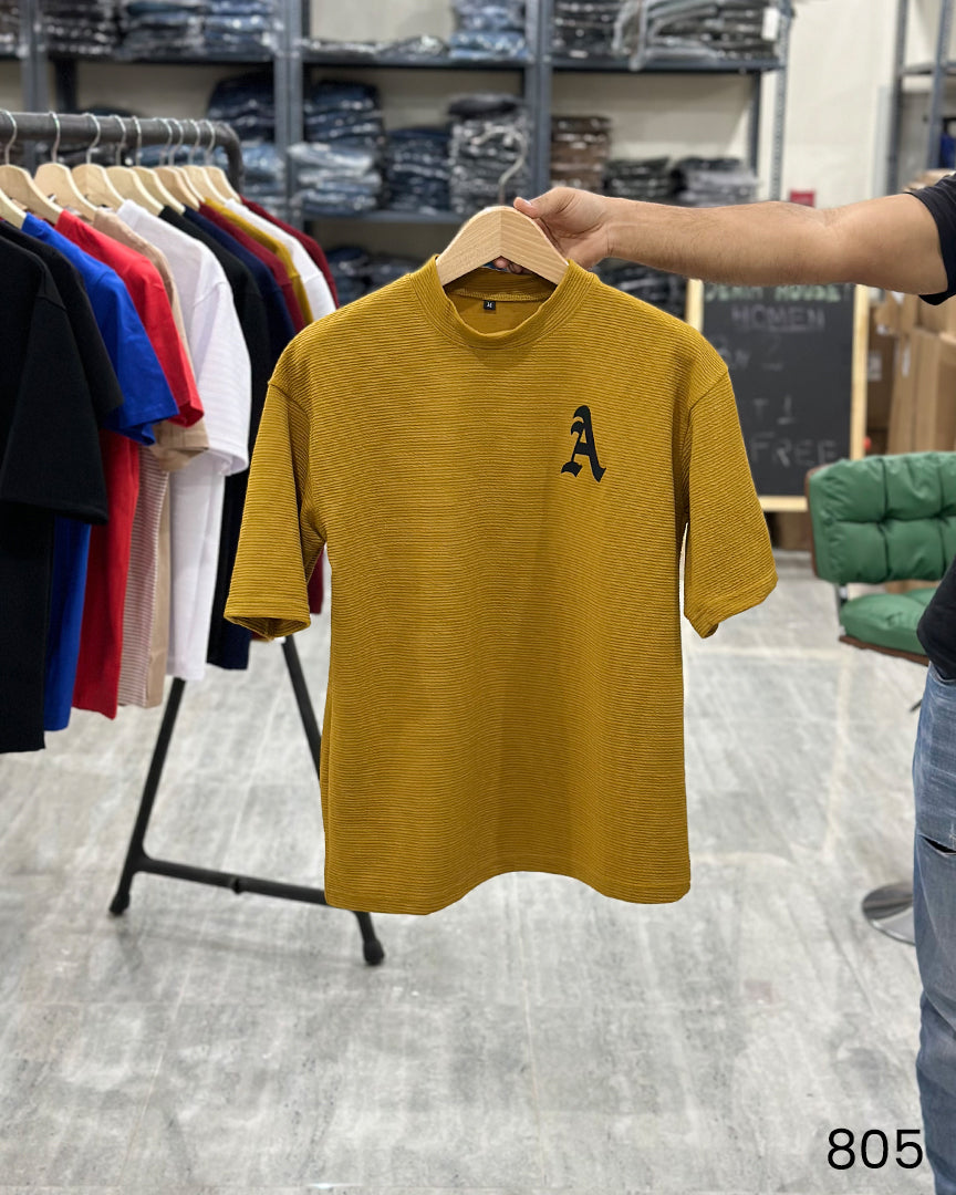 A Print T-Shirt Mustard - Oversize