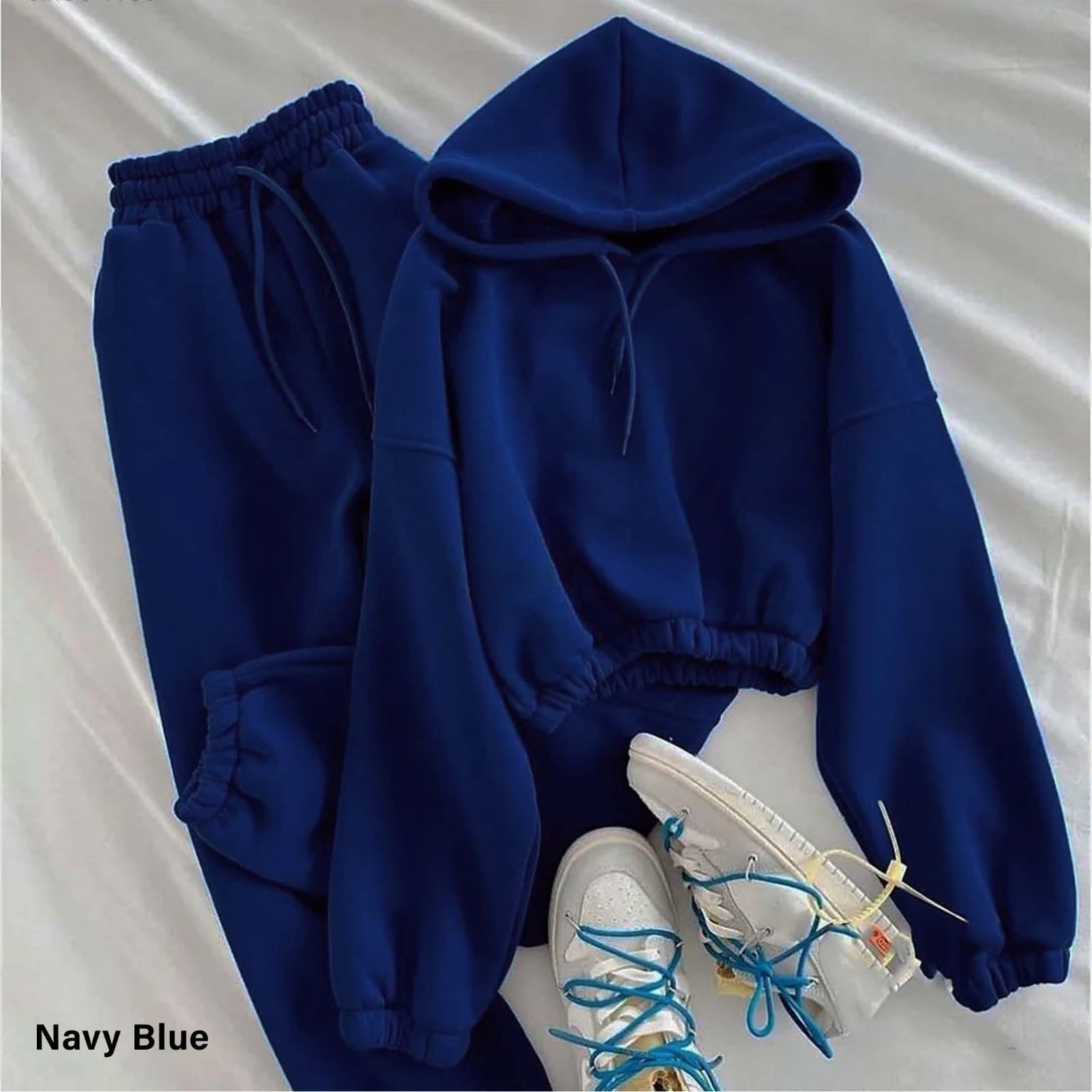 Women Cropped Hoodie Set - Winter Sale