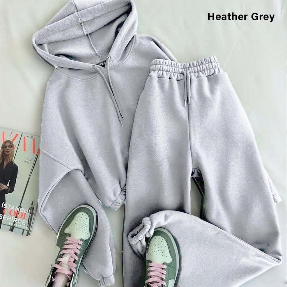 Women Cropped Hoodie Set - Winter Sale