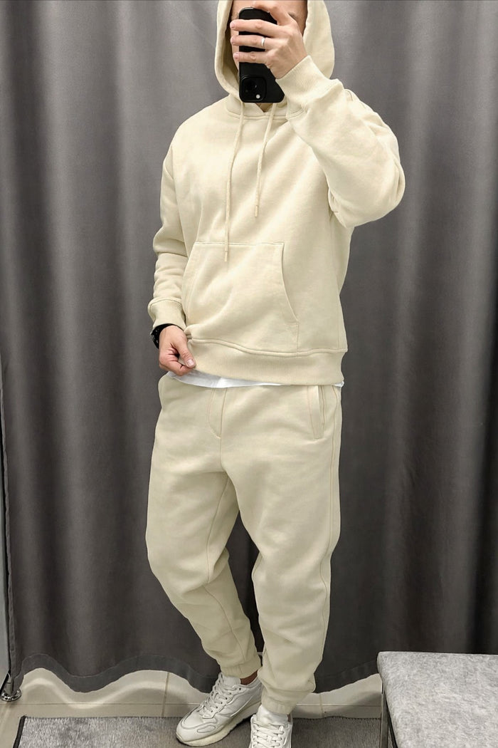 Men Oversized Fleece Hoodie Set