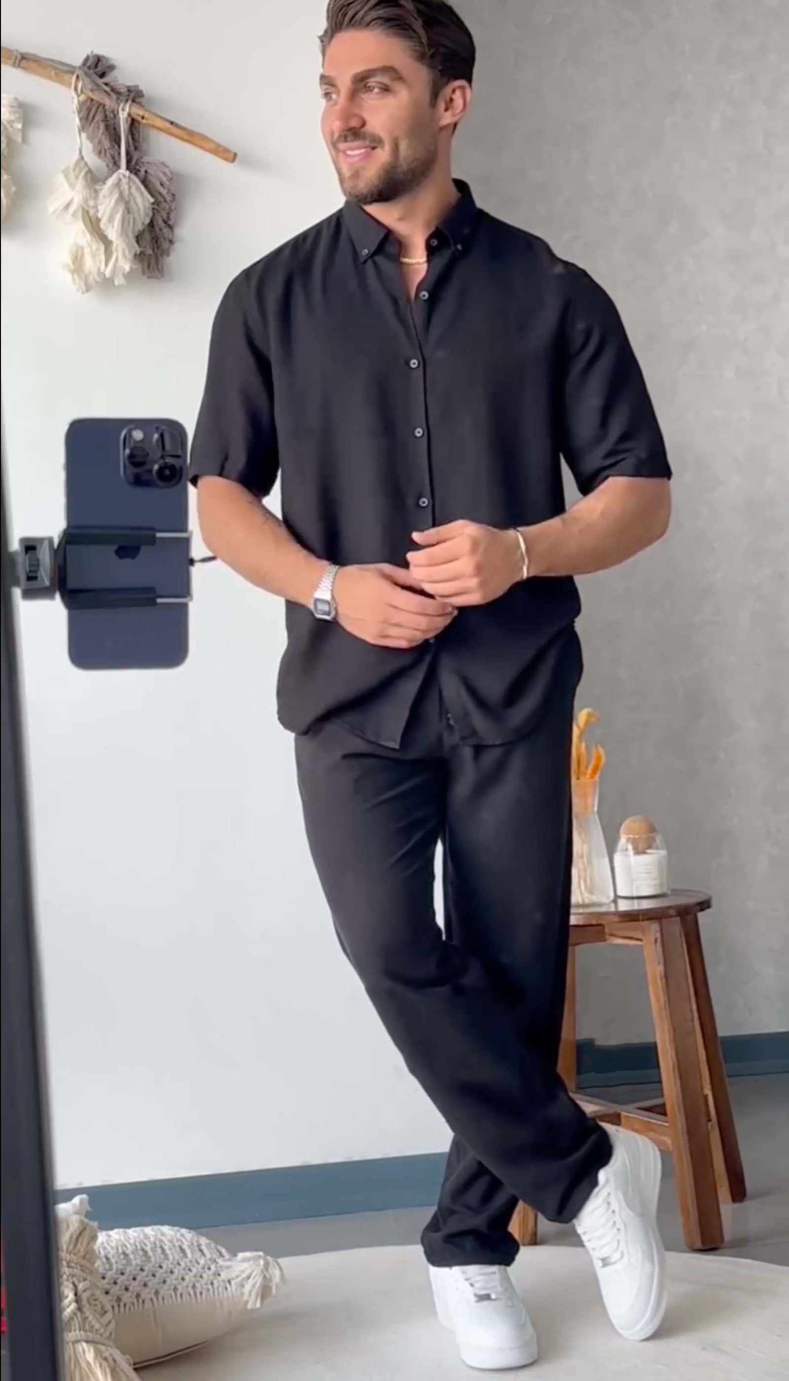 Men's Linen Sets - British Collar - 60%OFF