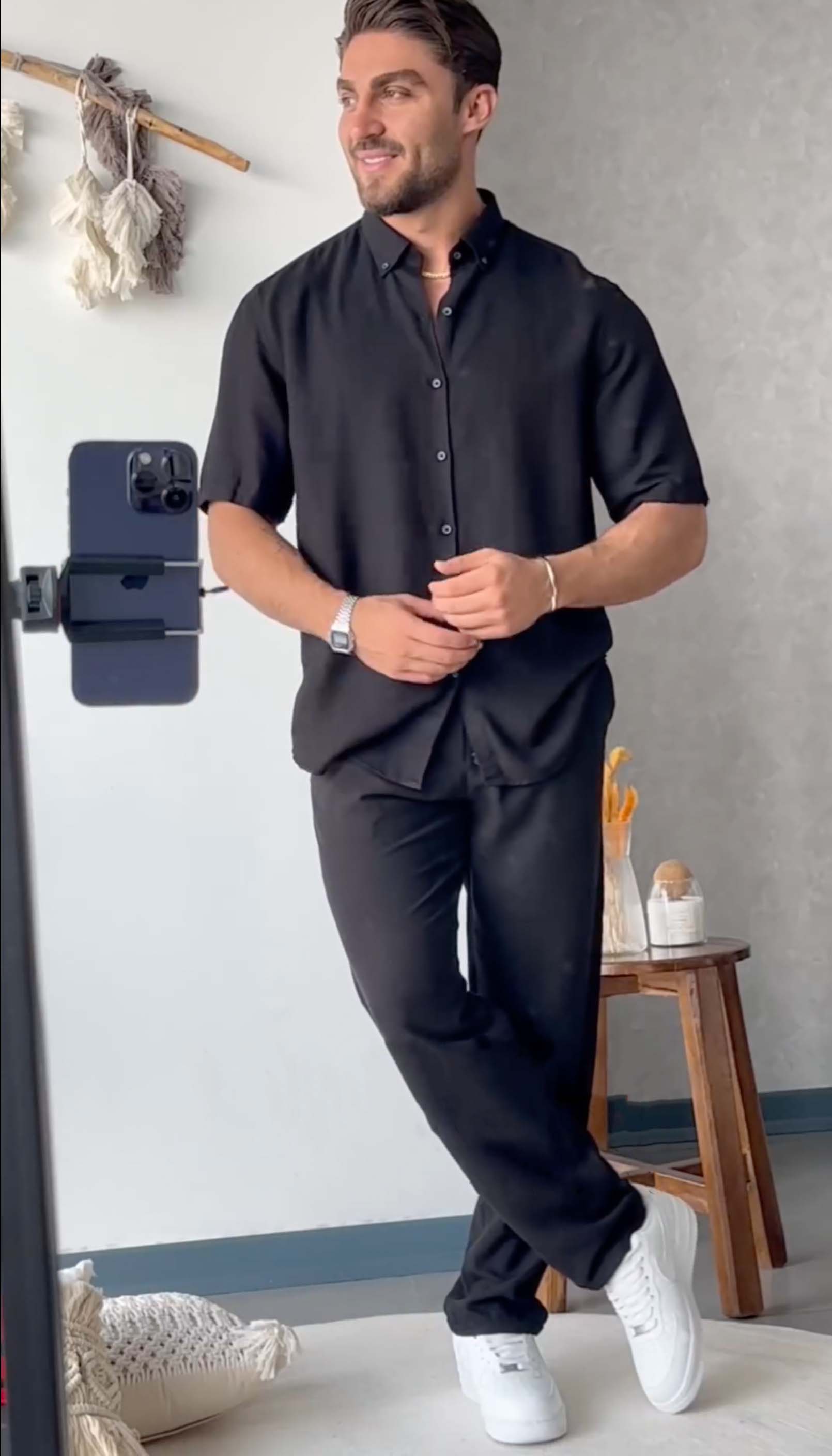 Men's Linen Sets - British Collar - 60%OFF