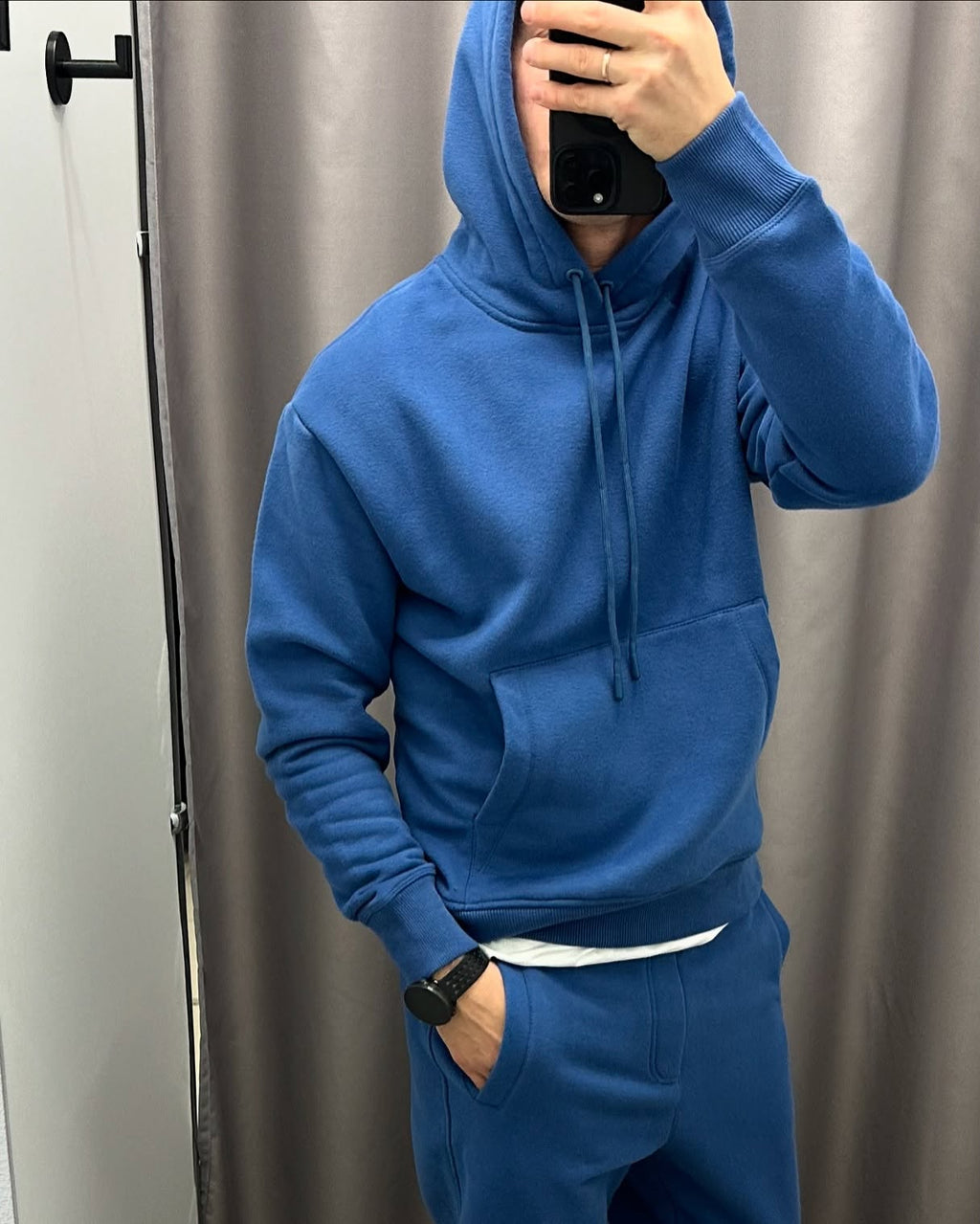 Men Oversized Fleece Hoodie Set