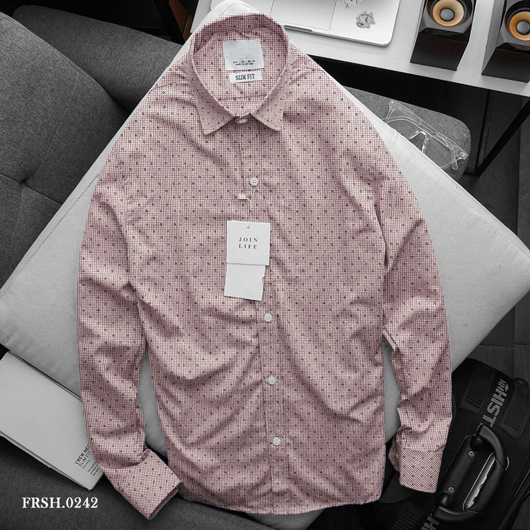 Micro Check Textured Shirt - Port Color FRSH.0242