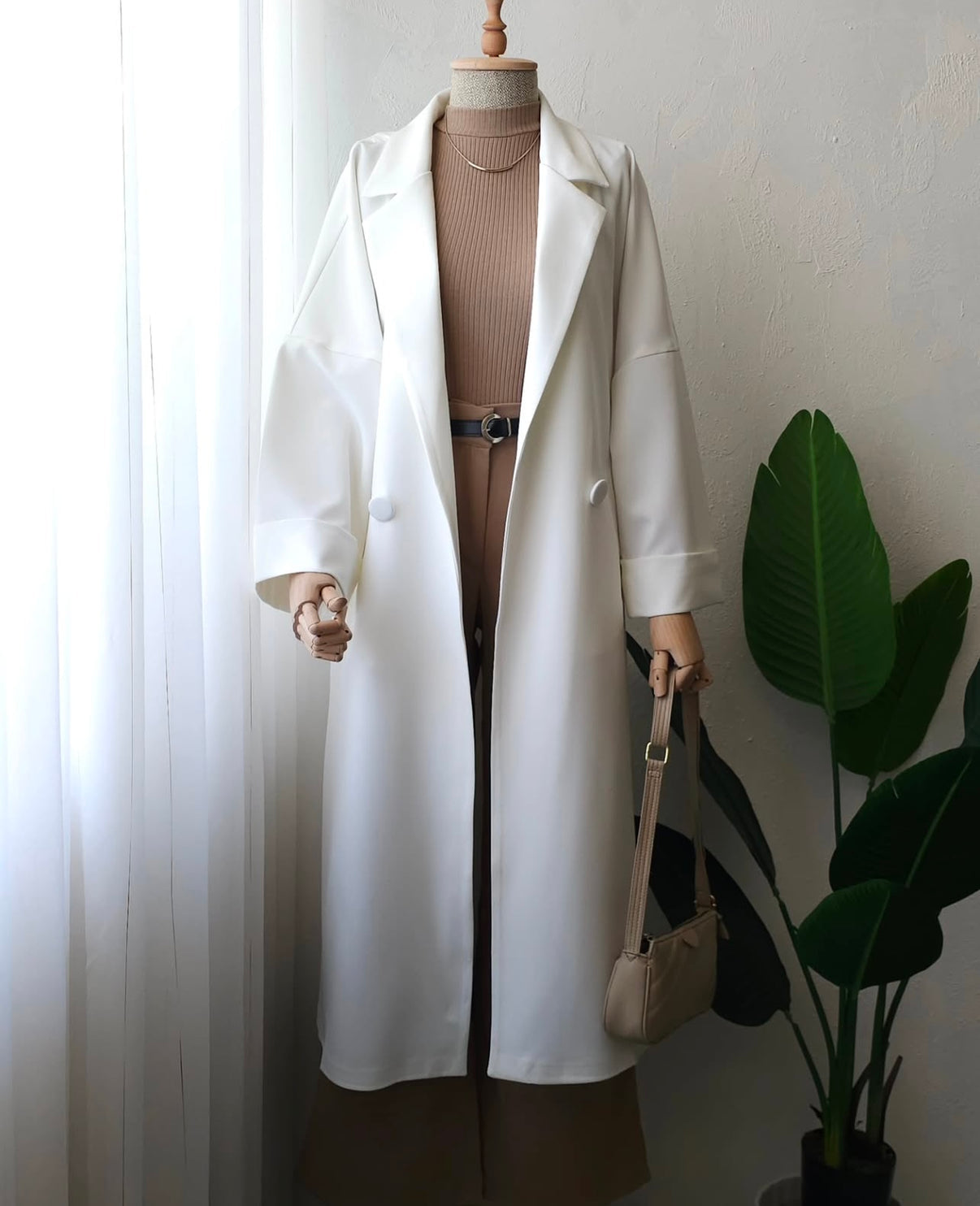 Modest Crepe Trench Coat - 30% OFF