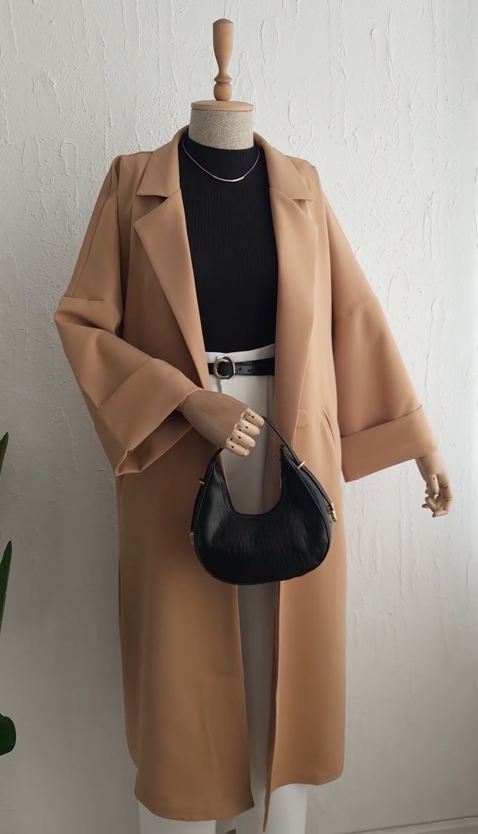 Modest Crepe Trench Coat - 30% OFF