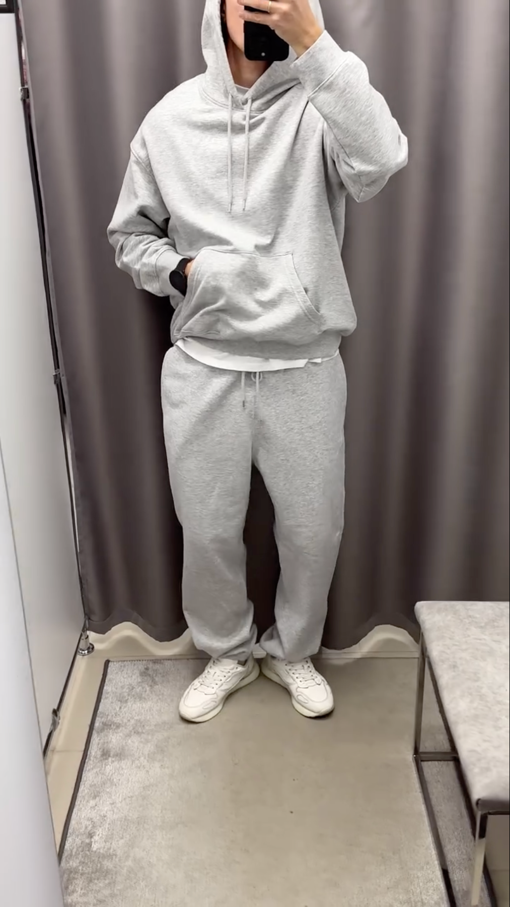 Men Oversized Fleece Hoodie Set