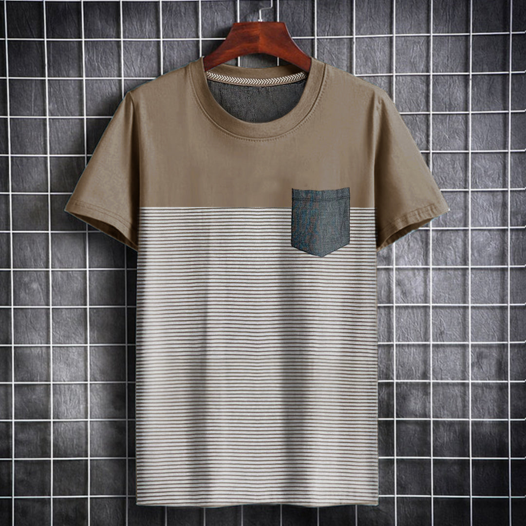 Striped Pocket T-Shirt Navy Ivory