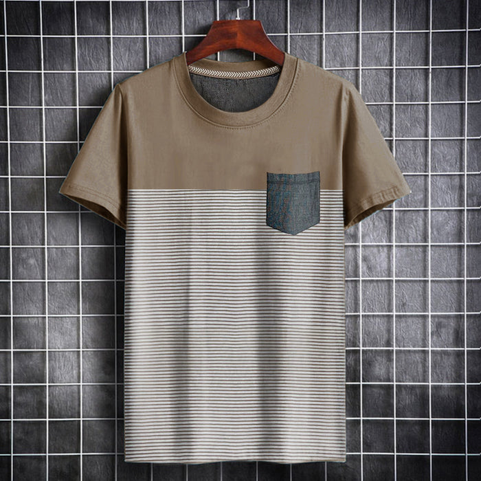 Striped Pocket T-Shirt Navy Ivory