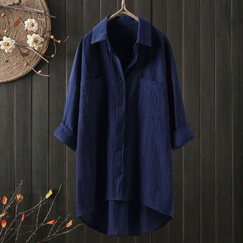 Women Long Linen Shirt - Last Stock