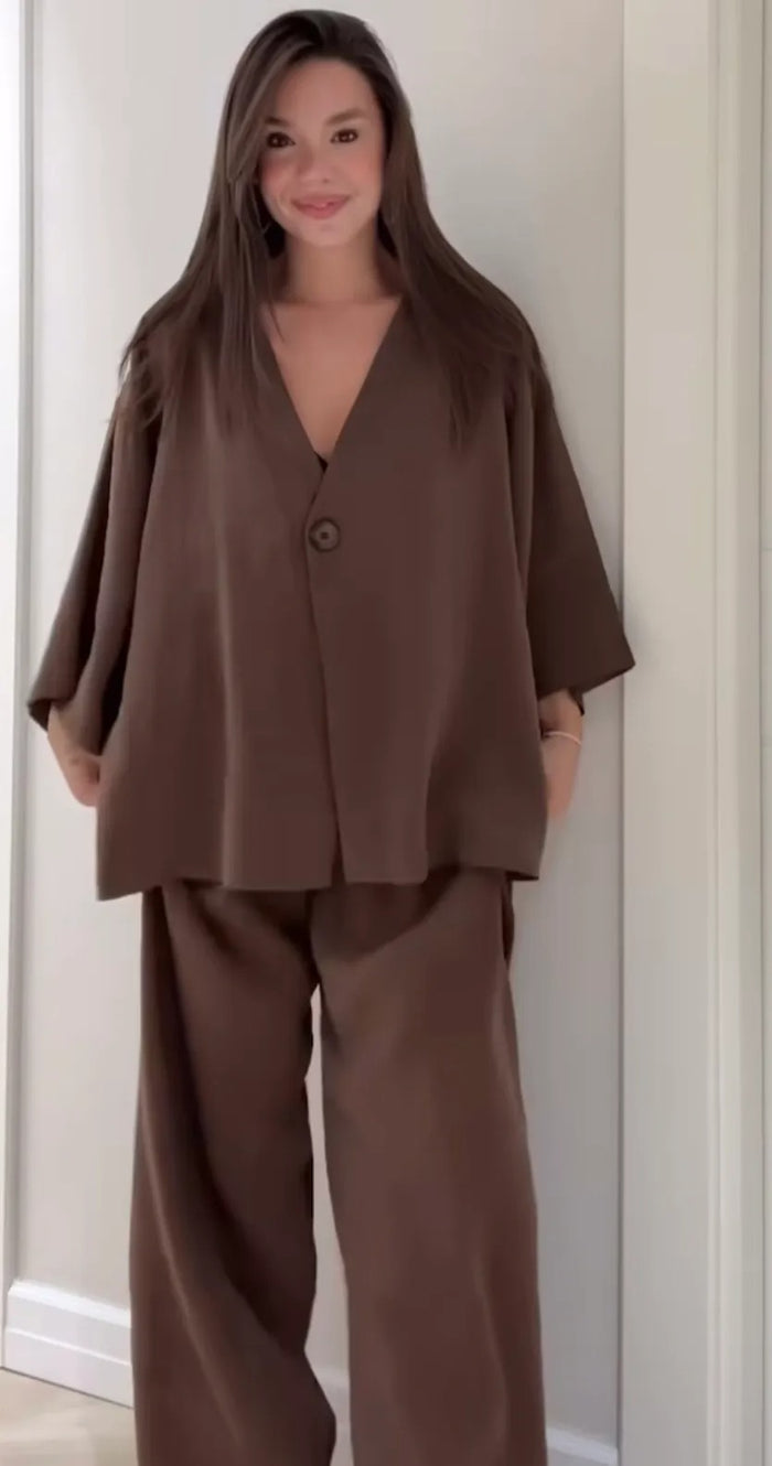 Clara Anti-Fit Tunic Top & Wide Leg Trouser - 50% Off