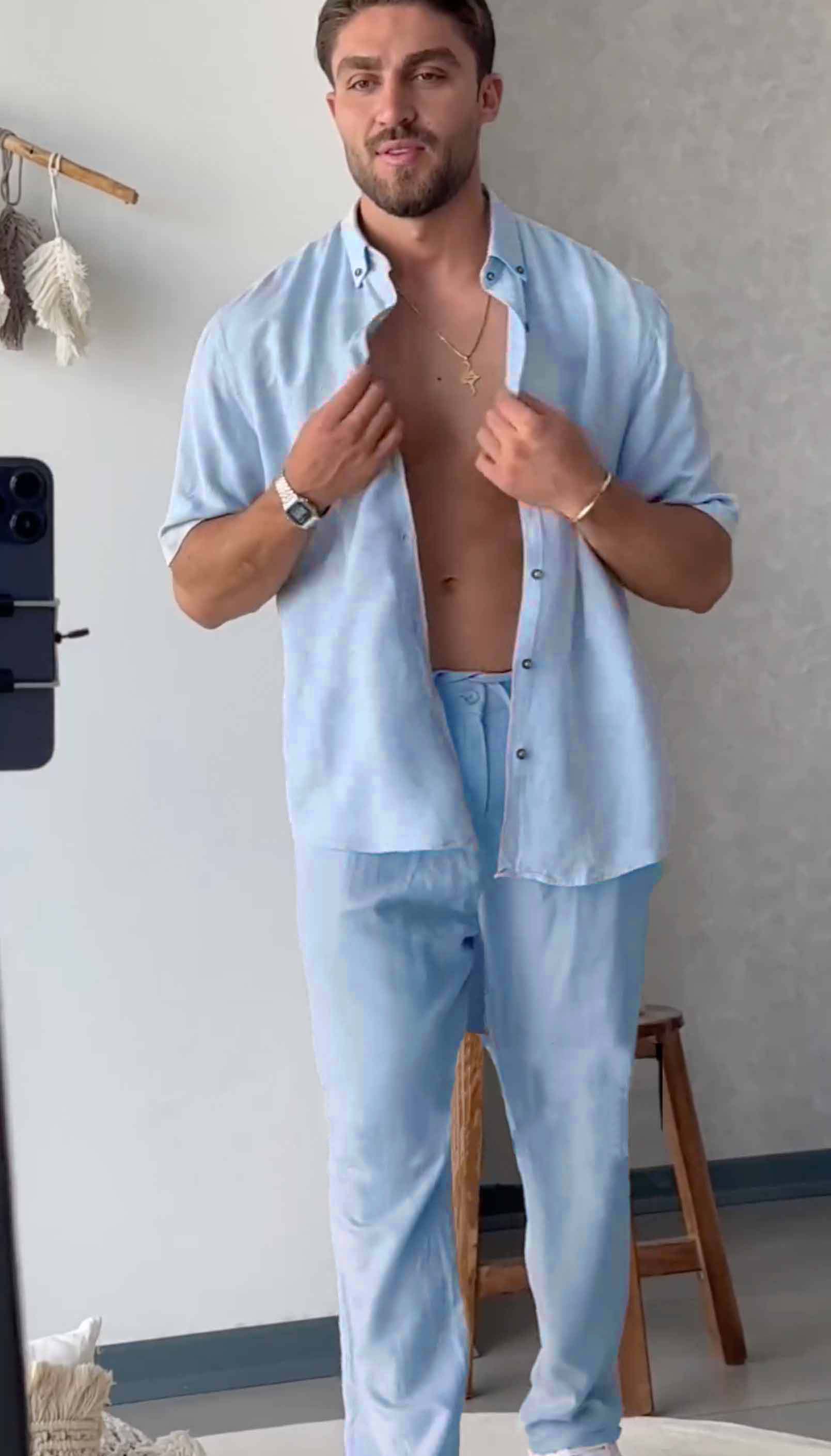 Men's Linen Sets - British Collar - 60%OFF