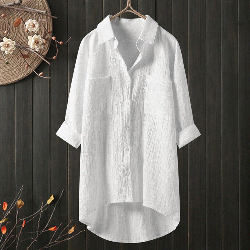 Women Long Linen Shirt - Last Stock