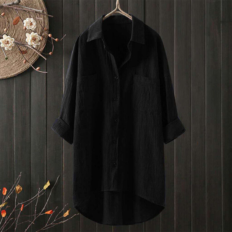 Women Long Linen Shirt - Last Stock